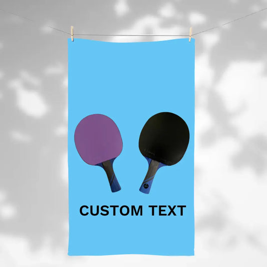 Custom Paddle and Text on Table Tennis Towel